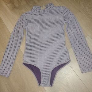 Girls Acacia Ehukai L/S Rash Guard/ Full Piece Swimsuit in Muted Lilac Mesh 8